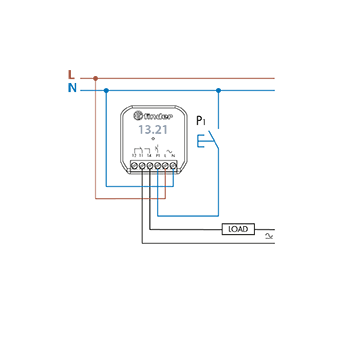 Schema di collegamento Tipo 13.21 con pulsante su neutro